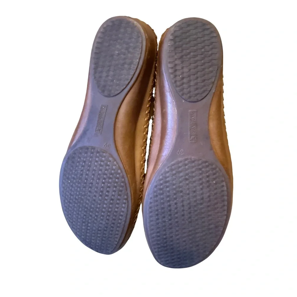 PIKOLINOS P. VALLARTA Women wedge shoes elastic closure Size 39 Brown Leather